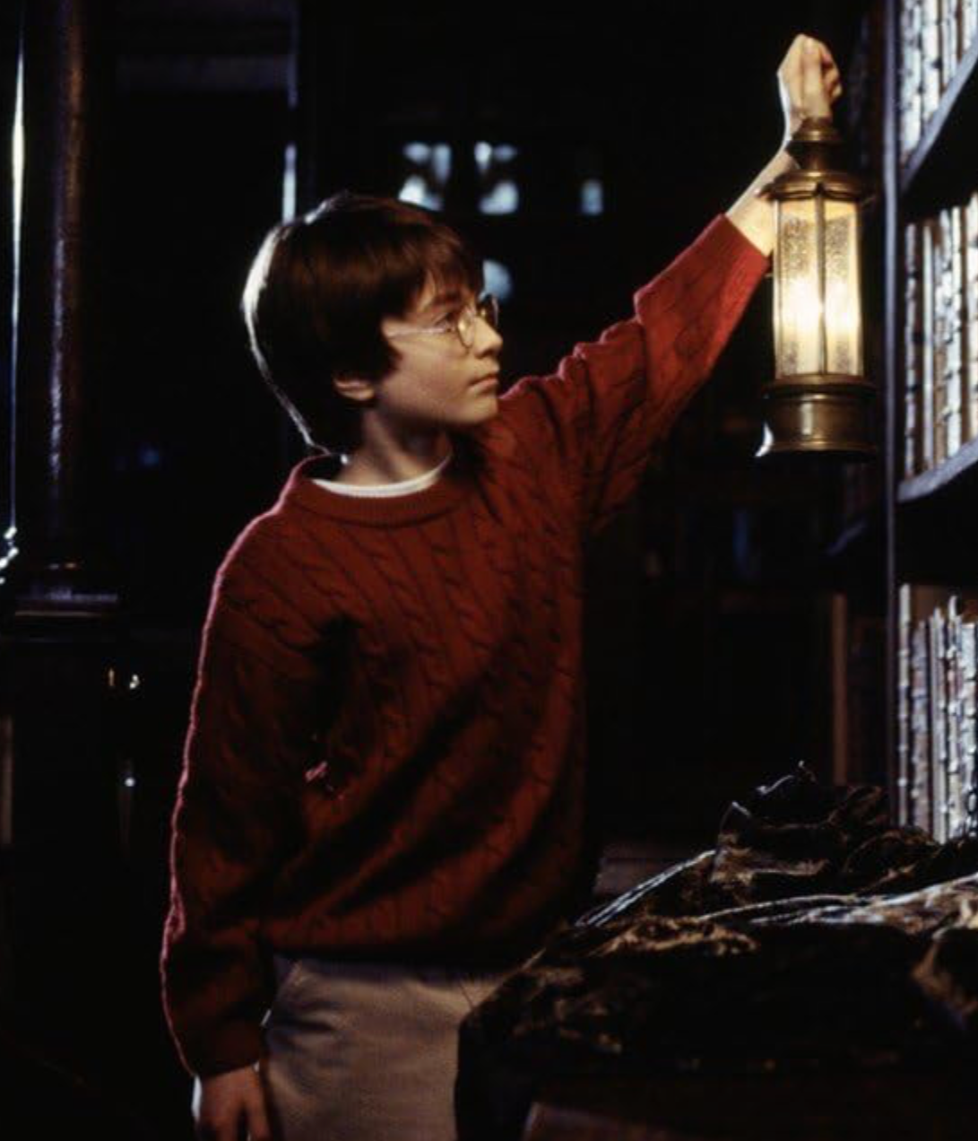 Harry Potter Red Sweater in Library